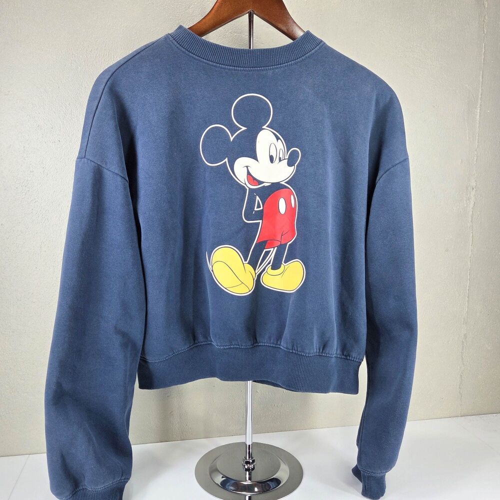 Disney Mickey Mouse The One And Only Cropped Crewneck Sweatshirt Women's Sz XL
